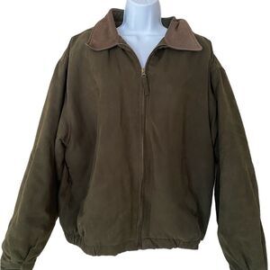 Van Heusen suede leather trim bomber jacket